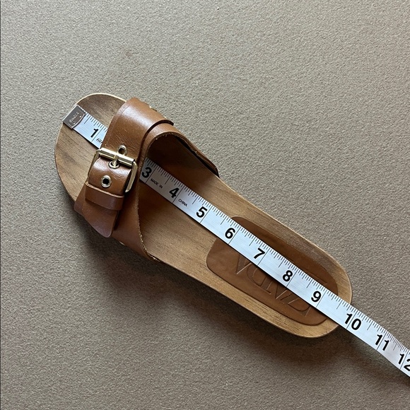 Zara Wooden Sole Slide Sandals Buckle Size 38 - Picture 8 of 8